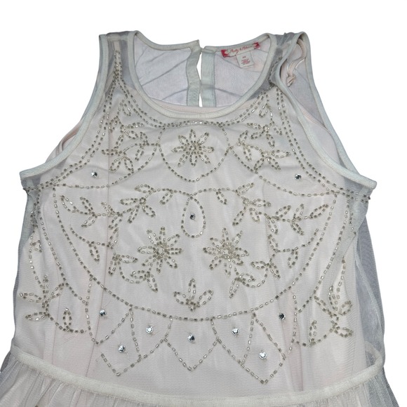 Ruby & Bloom Girls 19 Blush Pink Beaded Tulle Party Dress Fairycore Glam Elegant - Picture 3 of 6